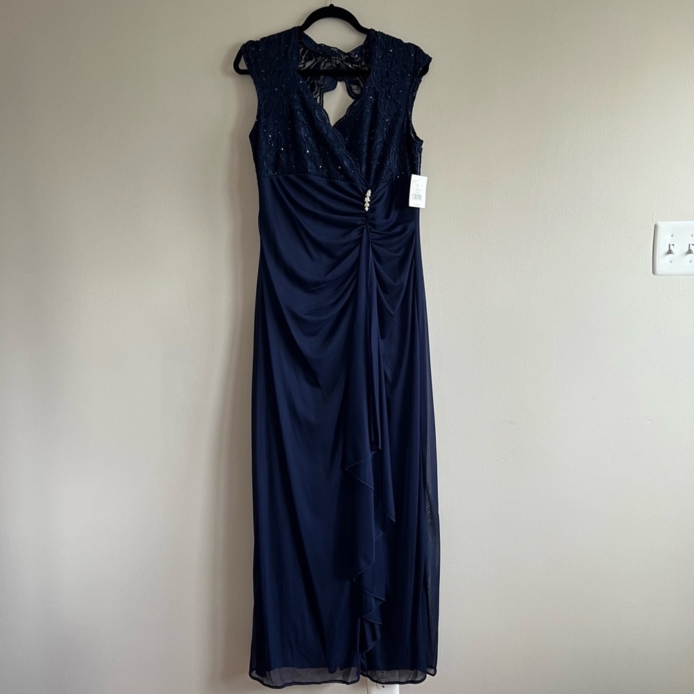 Elegant Navy Evening Dress